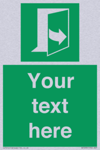 Custom sign safe condition door opens pulling left hand side